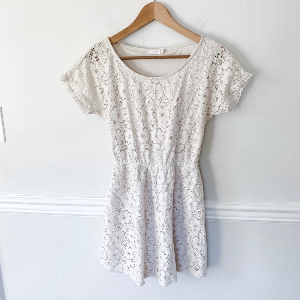 Lush lace dress, fully lined.
